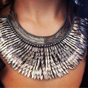 Stella & Dot Pegasus Necklace - SILVER Statement Necklace RARE
